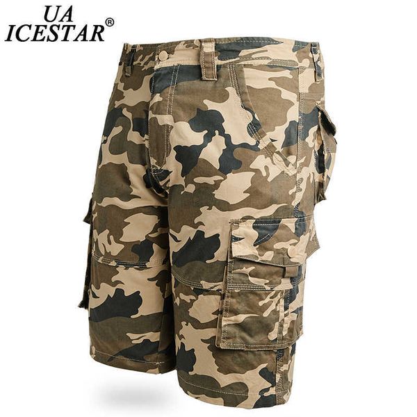 

uaicestar 100% cotton camouflage shorts men brand 2021 summer military slim pants large size casual jogger men's, White;black
