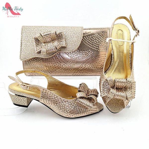 

dress shoes low heels african mama party and bag to match in champagne color nigerian women matching for garden, Black