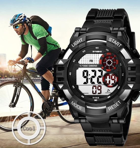 

men's multi function watches mens 2021 military sports watch led digital silicone men wristwatches relogio masculino, Slivery;brown