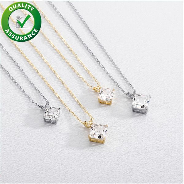 

luxury designer pendants s925 sterling silver d color quadrilateral moissanite women's pendant real gold plated hip hop necklace jewelr