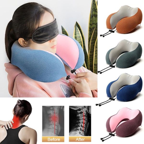 

pillow neck travel folding air cushion u-shape inflatable portable comfortable business trip outdoor drop