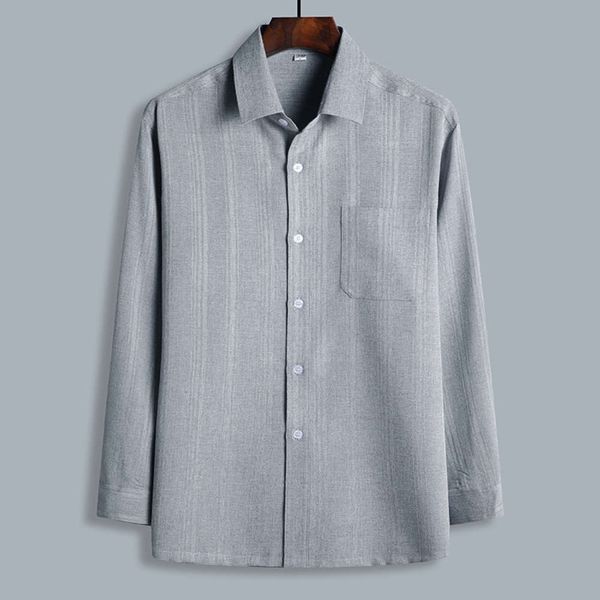 

summer style leisure long sleeve middle aged and old loose shirt cotton men's top, White;black