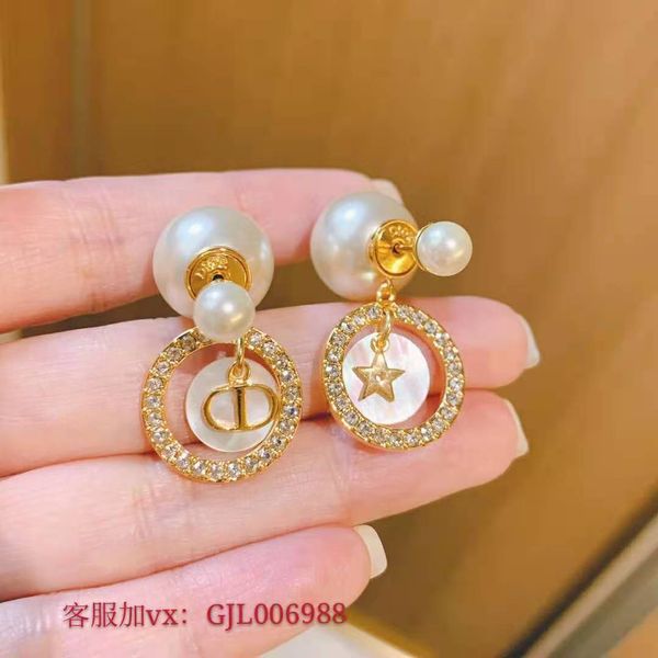 

75% off luxury jewelry earrings stud brass red same star little xiangchang versatile, Golden