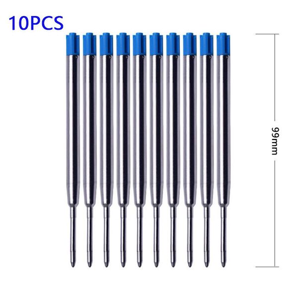 

10pcs 9.8cm replaceable metal pen refills 0.7mm special office business for writing office stationery ballpoint pen refill rods, Black;red