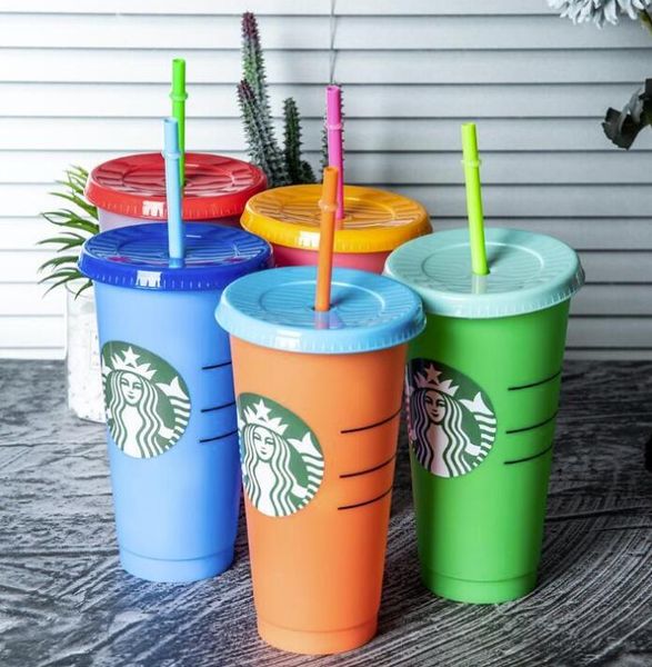 

fast 24oz color change tumblers plastic drinking juice cup with lip and straw magic coffee mug costom starbucks color changing plastic cup