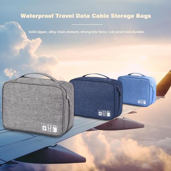 

storage bags multi-function waterproof electronics gadget organizer travel digital cable zipper pouch usb cosmetics