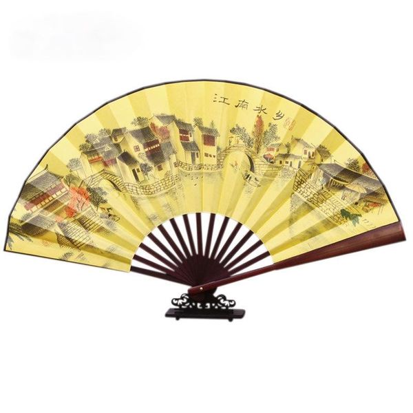 

other home decor hand fold fan bamboo wood cloth large 13 inch long japanese chinese style artificial man pai dance weddding gift decorate