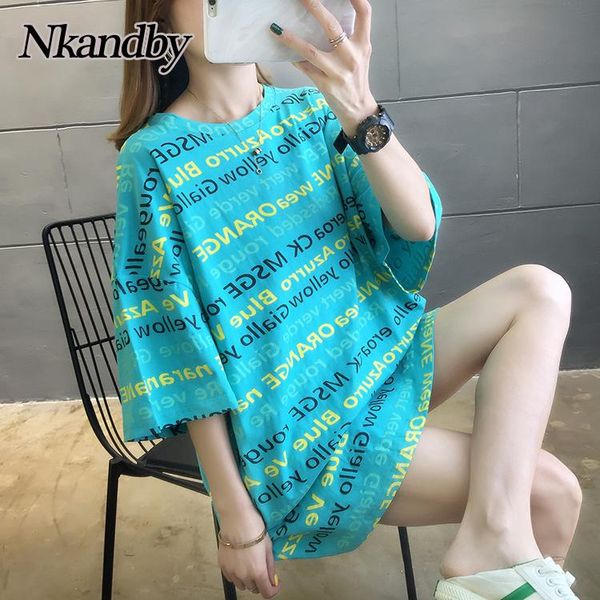 

women's t-shirt large size short sleeve tshirts women 2021 spring summer loose oversized t shirt cotton letter print hip hop streetwear, White