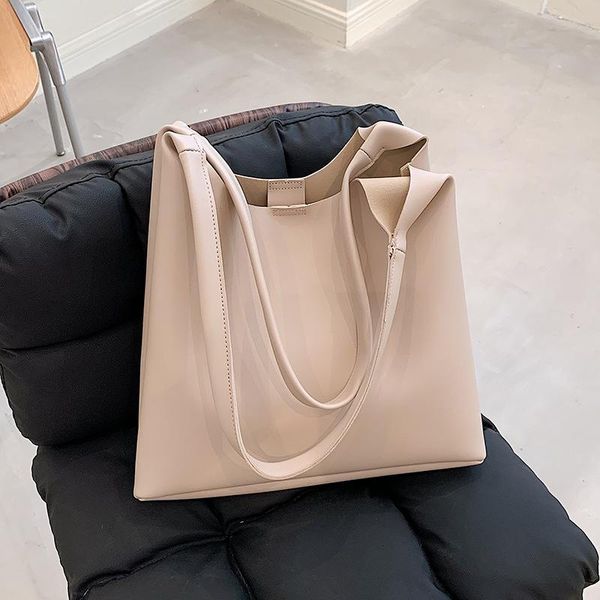 

evening bags underarm shoulder bag for women 2021 summer large capacity tote female bucket simple pu leather brand shopper handbag