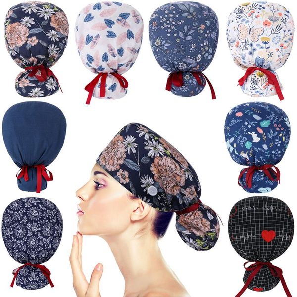 

1pcs new fashion cotton working cap with button long hair adjustable ponytail holder tie back  hats for women men