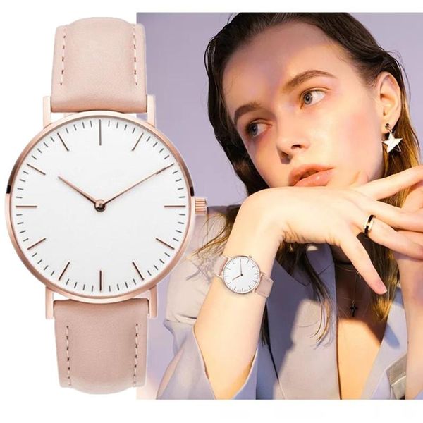

wristwatches 2021 luxury brand watch women simple rose gold wristwatch women's quartz watches ladies leather clock zegarek damski, Slivery;brown