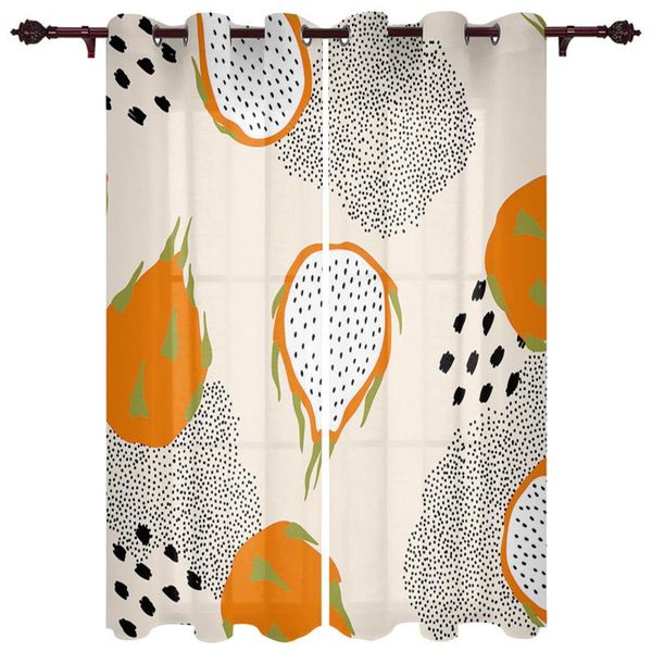 

translucent luxury curtain dragon fruit spots yellow living room closet kitchen bedroom home exquisite window curtains