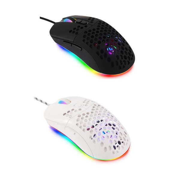 

wired mouse optical gaming honeycomb shell mice rgb led backlight