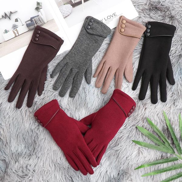 

five fingers gloves women' winter warm touch screen velvet lining outdoor driving ski windproof to keep, Blue;gray
