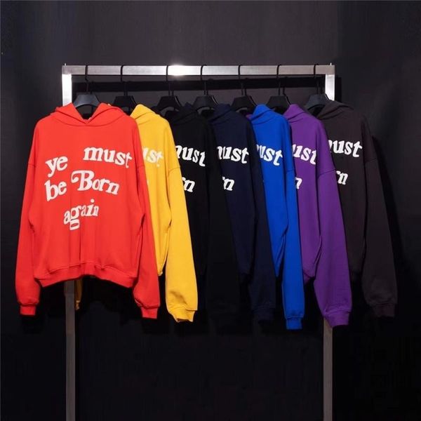 

hoodie men women 1 pullover heavy fabric sweatshirts embroidery hood, Black