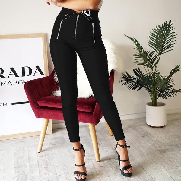 

women's pants & capris women gothic harajuku grunge pencil female zipper fold streetwear casual fashion pant spring summer black long t, Black;white