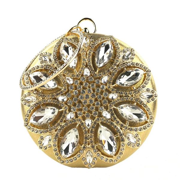 

evening bags diamond bag round ball fashion designer gold clutch purse handbag wedding bridal chain messenger