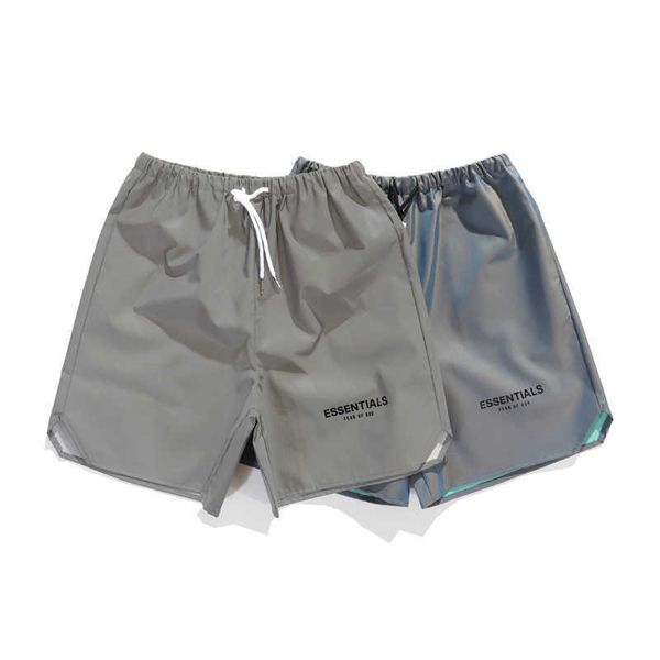 

essentials brand reflective laser dazzling shorts8pbt, White;black