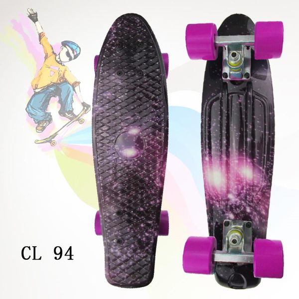 

complete plastic skateboard 22" pney board with colorful plastic mini fish board forboy girl mini skate crusier 6types available
