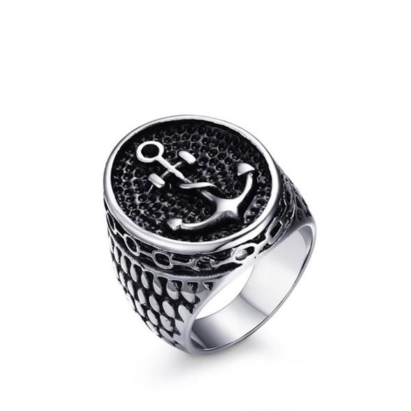 

cluster rings fashion accessory jewelry 25mm stainless steel anchor casting ring punk style men's, Golden;silver