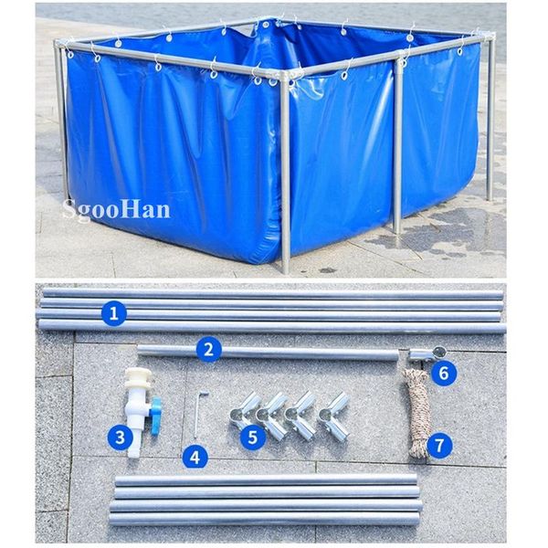 

shade canvas water pool waterproof tarpaulin home aquarium fish tank children swimming aquaculture steel pipe support