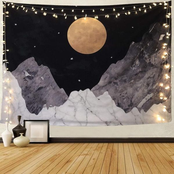 

tapestries grey mountain sun tapestry wall hanging farmhouse decor hippie cloth carpet art