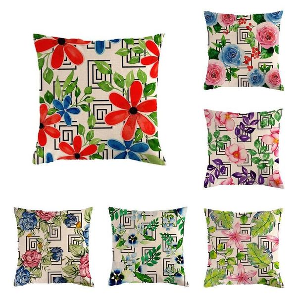 

cushion/decorative pillow nordic geometric flowers cushion covers sofa decorative cushions cover 45*45 linen beige case