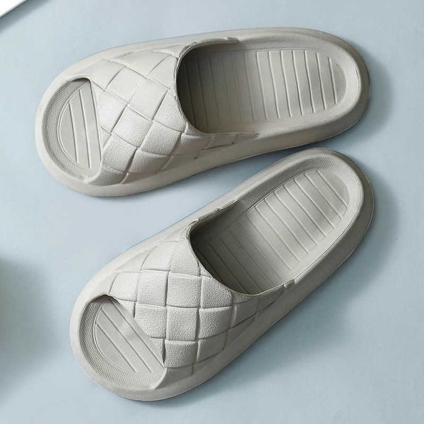 

slippers for women antiskid plaid soft summer home neutral bathroom casual concise q18s, Black