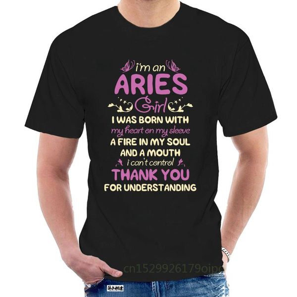 

men's t-shirts men t shirt i'm an aries girl women t-shirt @126148, White;black