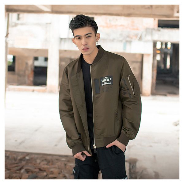 

2021 new spring military pilots men's ma1 streetwear hip hop baseball suit tide japanese retro functional jacket d66z, Black;brown