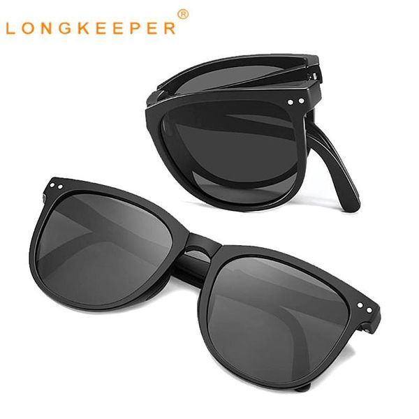 

sunglasses women's folding glasses men vintage polarized black driving goggles uv400 folded eyeglasses feminino, White;black