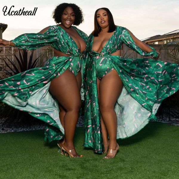 

plus size dresses women's summer dress backless printed v-neck female high split 2021 casual vestidos, Black