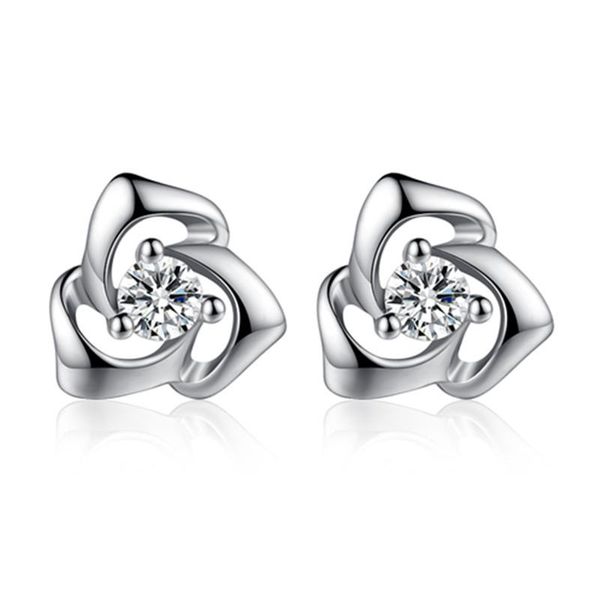 

stud wholesale jewelry elegant earrings for girl zircon sterling silver women, Golden;silver