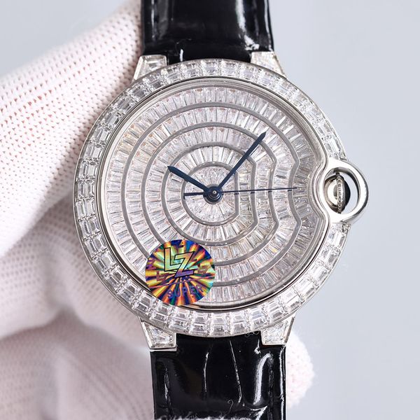 

mens watch automatic mechanical sapphire square diamond gypsophila watches 42mm lady wristwatches waterproof high-end montre de luxe, Slivery;brown