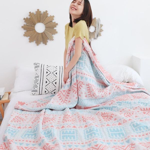 

soft home children pure cotton blanket travel blanket airplane napping sofa