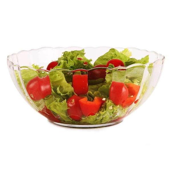 

bowls glass bowl large transparent salad soup tableware fruit plate ramen rice for flower shaped