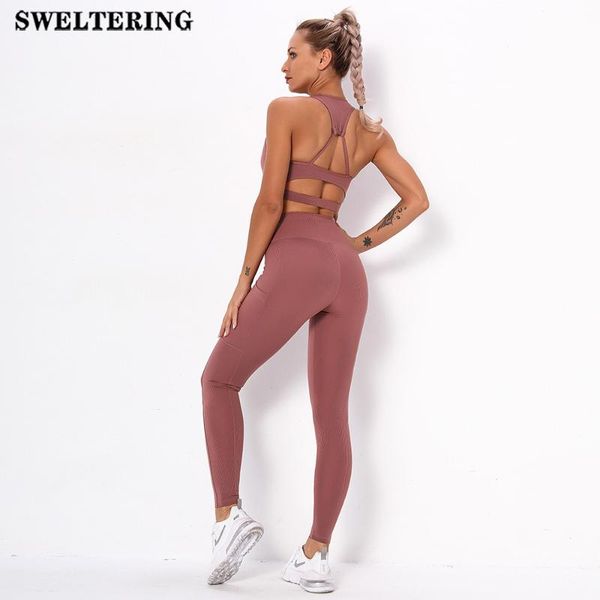 

seamless yoga set women push up fitness clothing sportswear high waist gym leggings pocket + sports bra 2 piece sports suits, White;red