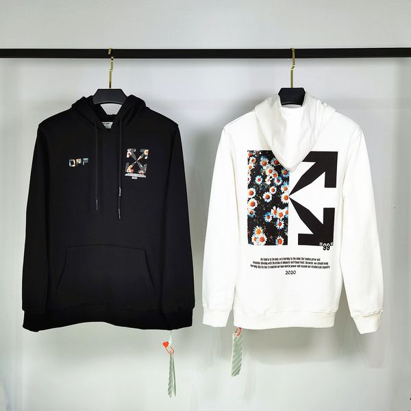 

fashion brand new autumn winter daisy series loose versatile hooded men's and women's uniform, Black