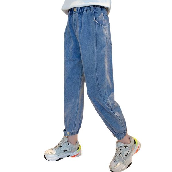 

jeans girl solid color girls jeans pants spring autumn children's casual style children's clothes 6 8 10 12 14, Blue