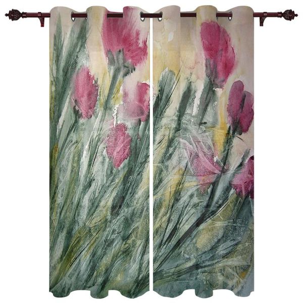 

translucent curtains carnation oil painting living room closet kitchen bedroom home decoration exquisite window curtains