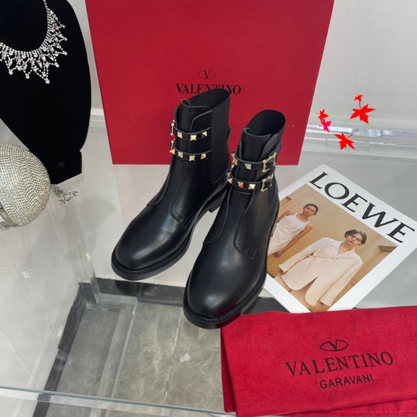 

designer boots classic leather thick-soled desert martinboot winter ladies high heels chirstmas halloween easter day shoelace box womens des, Black