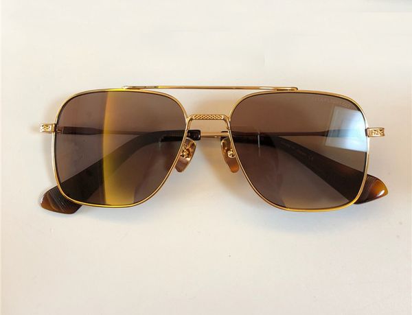 

square sunglasses 111 metal gold frame brown lens gafas de sol men fashion sugnlasses glasses shades with case, White;black