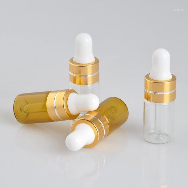 

1/10pcs mini refillable bottles empty dropper glass bottle for essential oil eye drop 3ml sample vial toxic safe dropship storage & jar