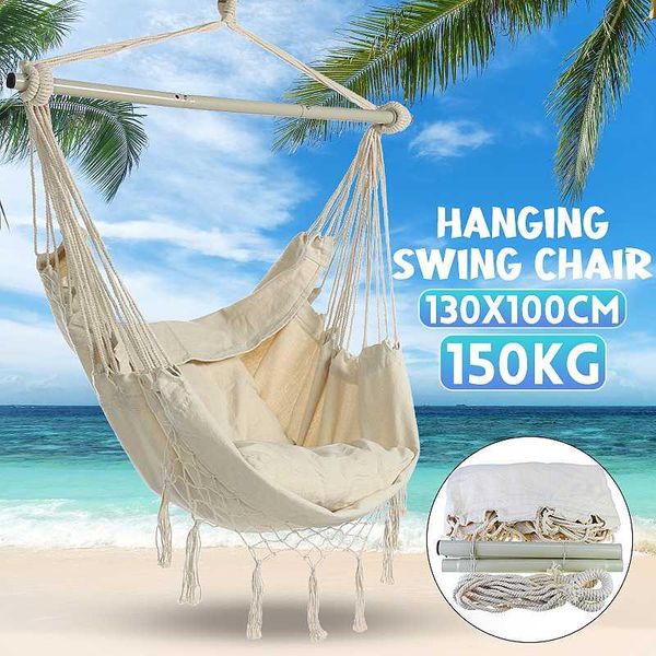 

camp furniture camping hammock portable hanging swing chair outdoor rope lazy garden thickened