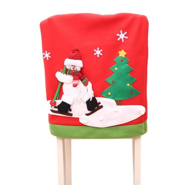 

chair covers christmas chairs cover cap dinner table red hat back decorations