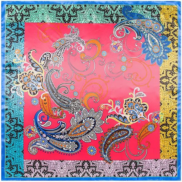 

scarves design 90cm silk scarf for ladies hijab shawl brand foulard square headscarf wrap women headdress, Blue;gray