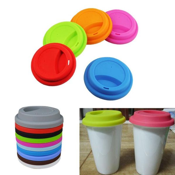500pcs coperchi per tazze in silicone 9cm antipolvere a prova di perdite per uso alimentare tazza da caffè tazze da tè al latte coperchio sigillo coperchio DH9586
