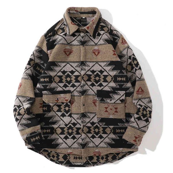 

men's casual shirts men hip hop shirt streetwear vintage graphic print long sleeve autumn harajuku cotton blouses fashion flannel thic, White;black