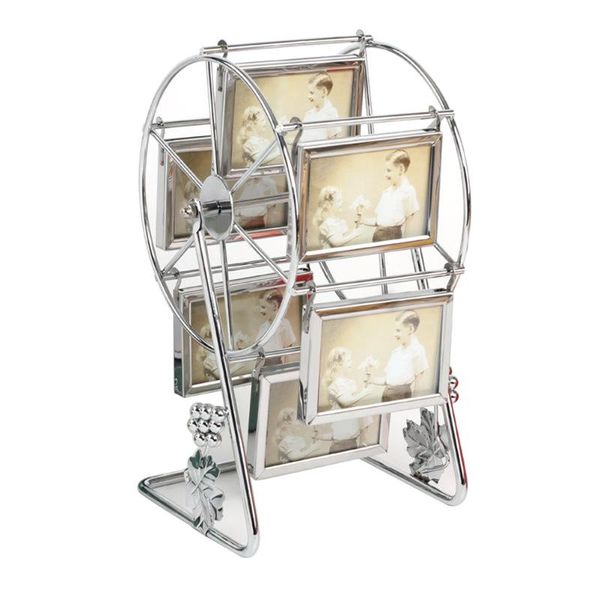 

frames and mouldings rotating ferris wheel picture frame vintage diy keepsake windmill po year gift for family home decor (silver)