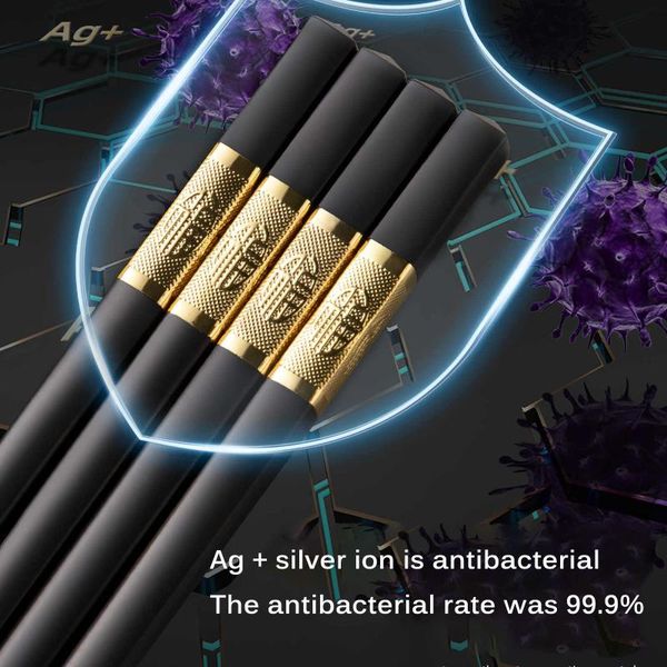 

chopsticks chinese style tableware stick alloy catering utensils sushi sticks non-slip household kitchen